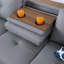 Canapé modulaire en similicuir avec repose-pieds-129176057