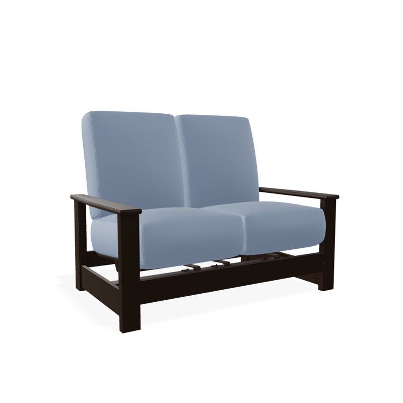 Leeward 56.5'' Wide Loveseat with Cushions, Kona, Canvas Air Blue Sunbrella® Canvas