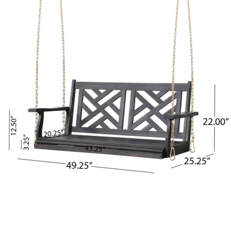 Banc suspendu pour terrasse, Gris