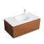Meuble-lavabo flottant 2 tiroirs avec lavabo simple et comptoir blanc Eliason l 36 po x P 21 po