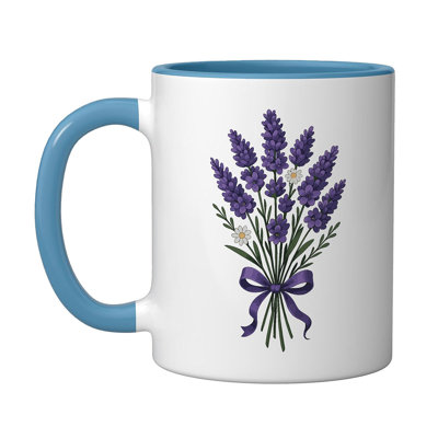 Lavender Bouquet Daisies Ceramic Mug, 11oz