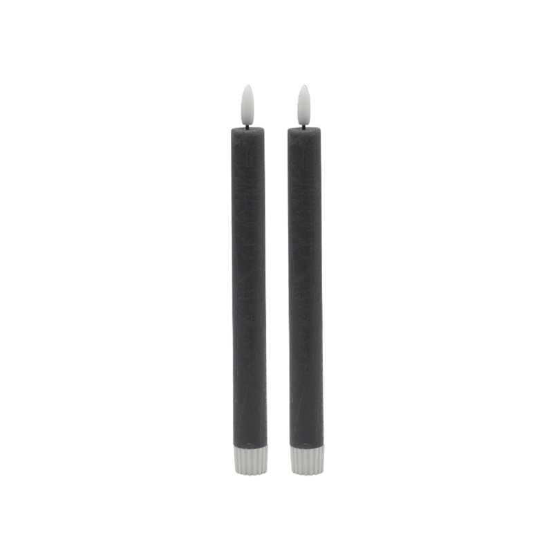 2 bougies coniques sans flamme Med, Noir, noir, noir, noir