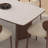 Creamy style rectangular solid wood rock table