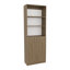 Bibliothèque à 2 portes en chêne naturel et blanc avec rangement ouvert-453268050
