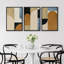 "Motif géométrique beige à blocs abstraits de style Mid-Century moderne, décor de chambre à coucher chic", 3 pièces-100781220-100781222