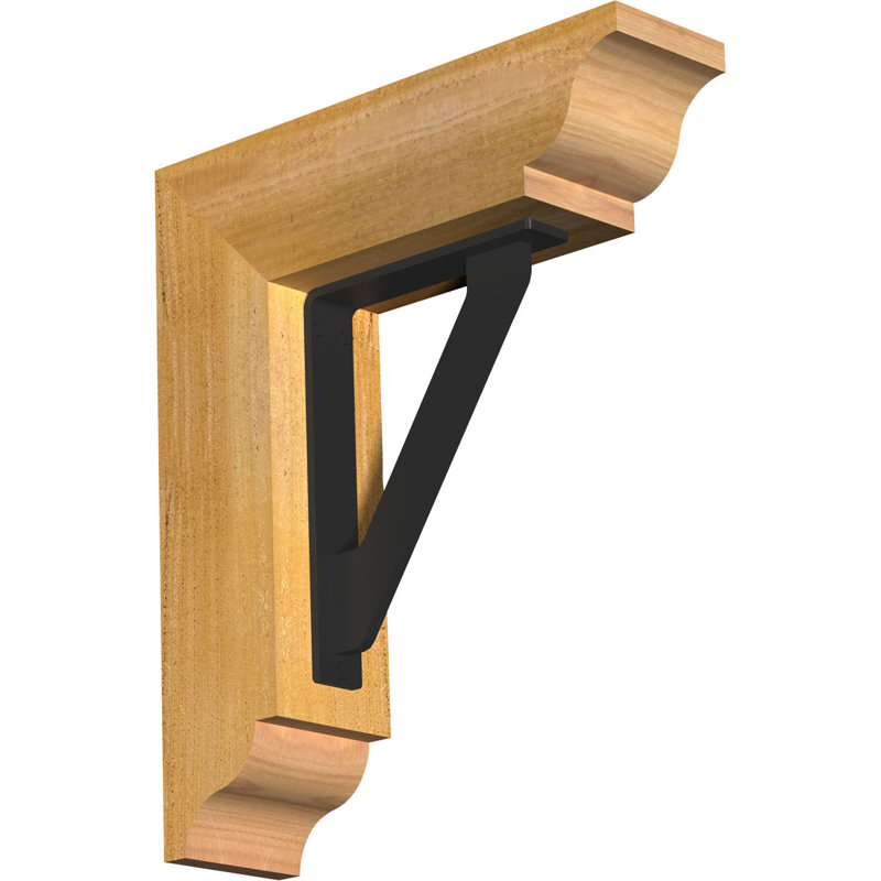 Traditional 2" Thick Single Bracket Traditional Ironcrest, 16"H x 13 1/2"D, 4"W x 4"T Western Red Cedar (Rough Sawn)