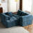 101.2" Living Room Couch, Blue. Modular For Personalized Space. Full Foam Support. Captivating Curved . 3 Square & 2 Bolster Pillows. Back, American Glamour Blue Sectional , 101.2". Deep Seating-202805742-202805743