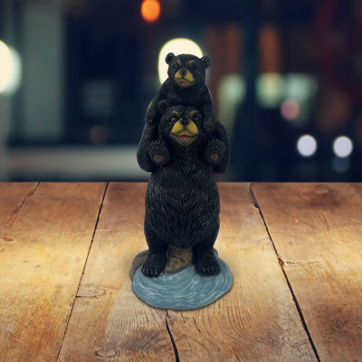 7"H Bear with Cub on Shoulder Figurine