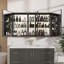 Armoire à pharmacie en aluminium imperméable à l'eau à DEL 50 po avec miroir et 50 tablettes réglables-1368555303