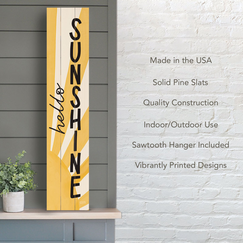 Hello Sunshine Outdoor Porch or Entryway Welcome Sign