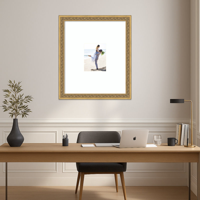 Carter Dark Gold Wood Picture Frame, 22x26 Matted to 8x10, Yes