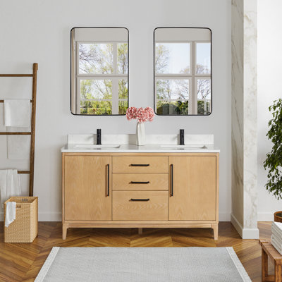 Meuble-lavabo double sur pied 60 po Langosta