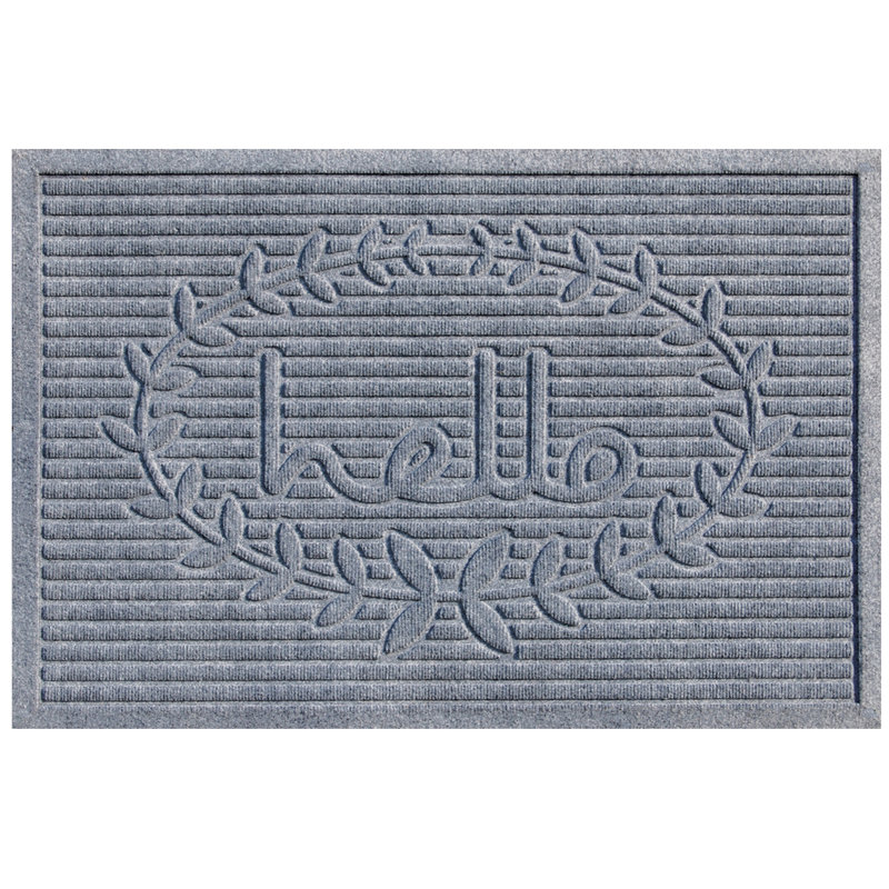Tapis d'entrée / extérieur Barreto, Gris, Rectangle 2 pi x 3 pi