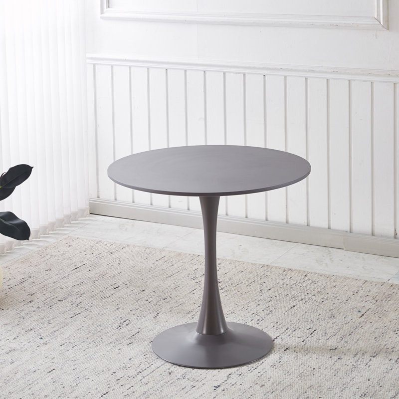 Table de salle à manger ronde, Plateau gris / base grise
