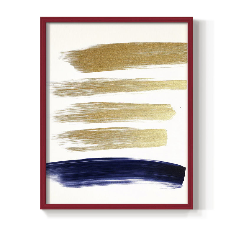 Impression abstraite encadrée CDLXI - prête à être accrochée - fabriquée aux États-Unis, H 20 po x l 16 po, Rouge