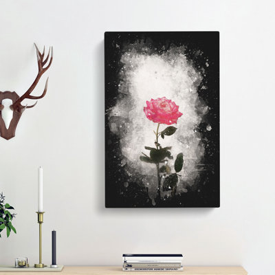 Climbing Pink Rose - Wrapped Canvas