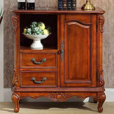 Armoire de rangement en bois massif brun de style américain 37,4 po