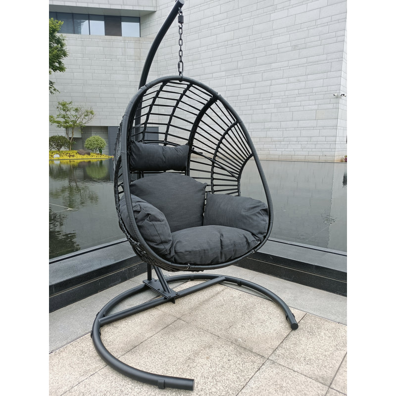 Balancelle en osier de haute qualité, Noir, 41.8"