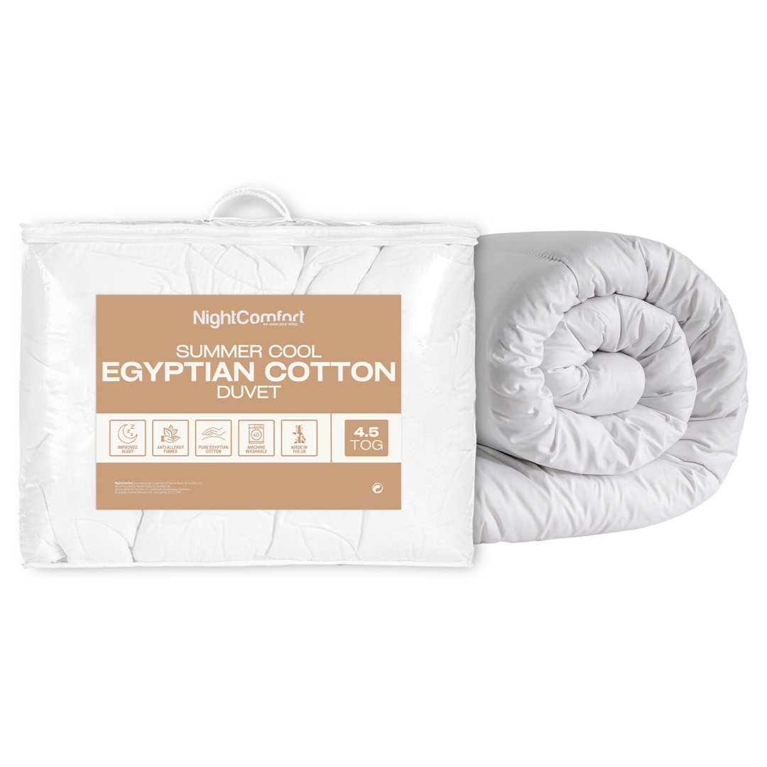NightComfort Egyptian Cotton Summer Season 4.5 Tog Duvet