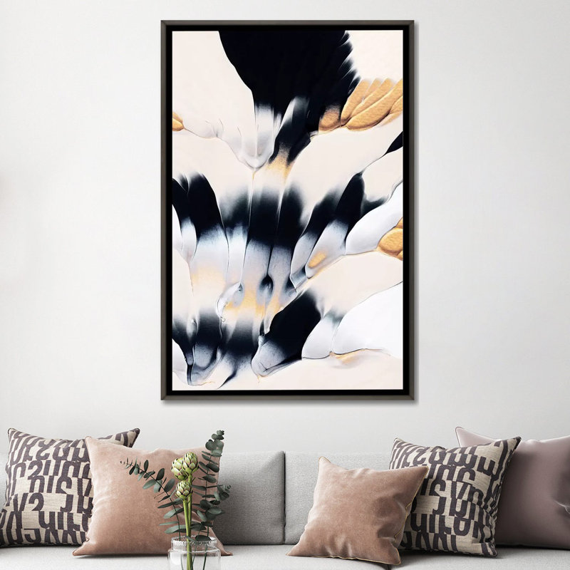 « Abstract Flow I » par Elisabeth Fredriksson-impression d’art graphique, Pas de tapis, H 60 po x l 40po x P 1,5 po