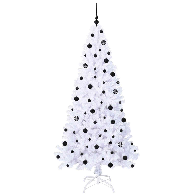 Lighted Artificial Christmas Tree, 210cm H, Black