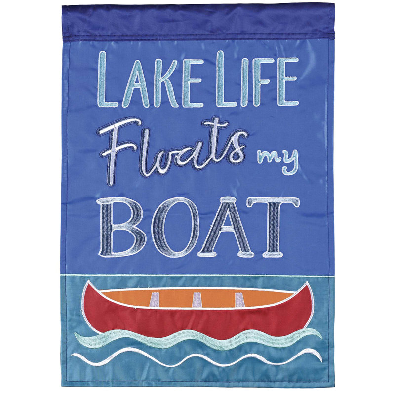 Drapeau de jardin flottant Lakelife en bateau