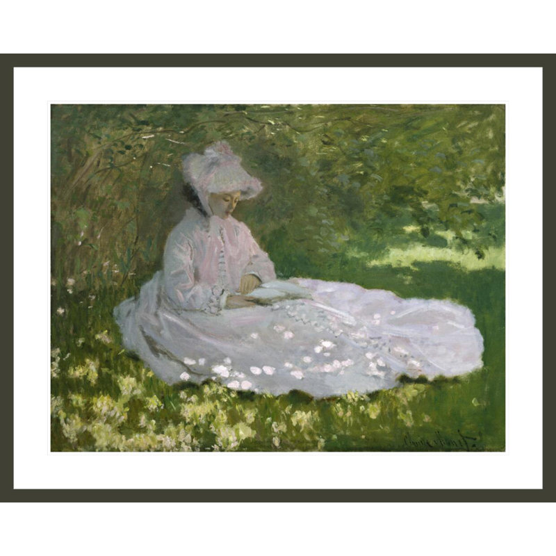 «Springtime» par Claude Monet, impression giclée encadrée, H 33,5 po x l 41,5 po