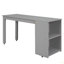 Lit mezzanine double bas avec cabinet, tablettes et bureau portatif à roulettes, lit multifonctionnel-1909535679
