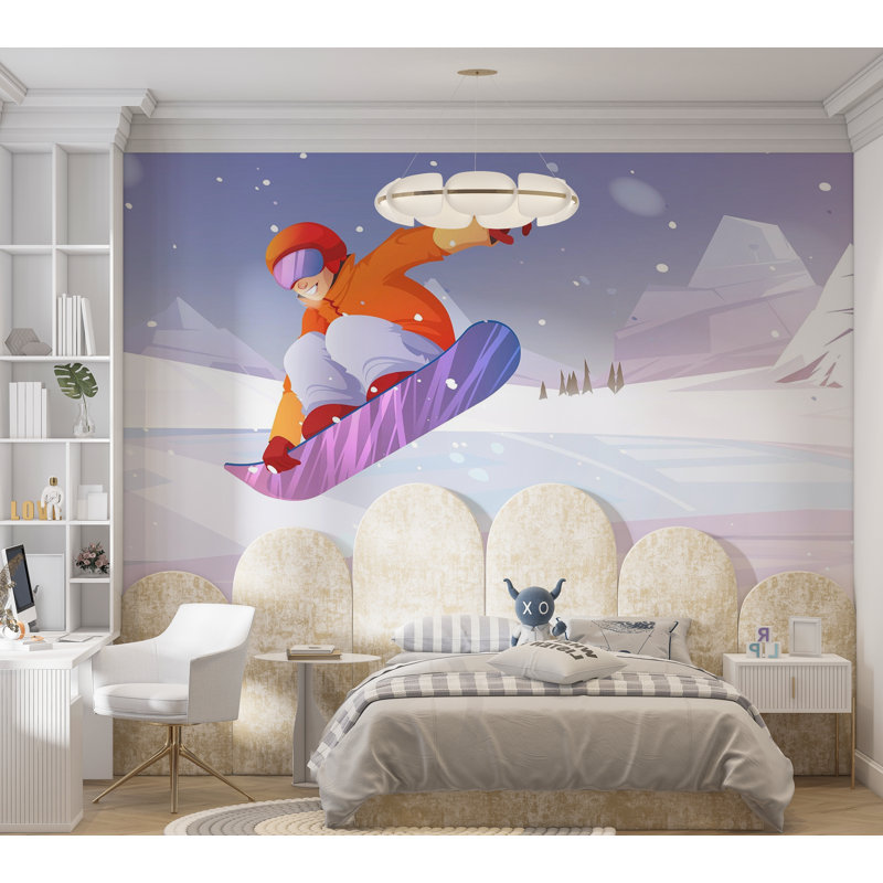 Premium Wallpaper Wall Mural - Snowboard Jump, 96" L x 120" W