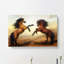 Two Wild Stallion Horses in Abstract - Wrapped Canvas-55302359