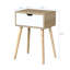 Table de bout blanche avec 1 tiroir et armoire de rangement Mid-Century
