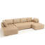 138,5 po, tissu d'ameublement respirant kaki modulaire à 6 places, assise relaxante en forme de U pour appartement, combinaison modulaire, tissu, kaki, doux et confortable