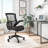 Stylish Mid-Back Mesh Office Chair With Adjustable Arms, Black