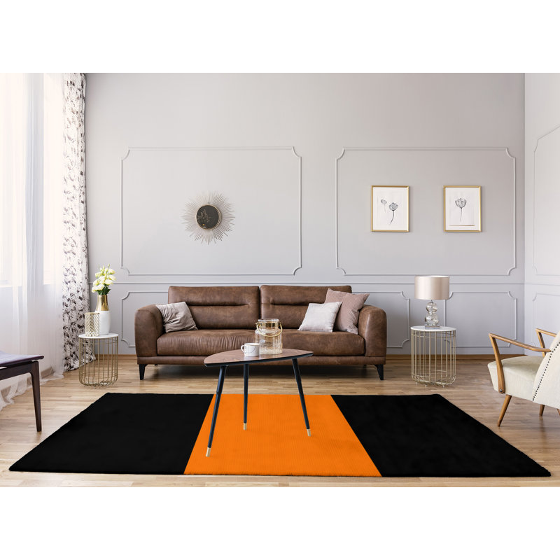 Tapis orange/noir, Rectangle 9 pi x 12 pi