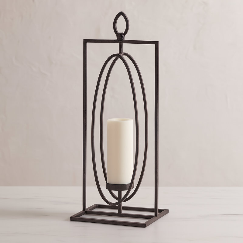 Metal Floor Hurricane, 24" H x 9" W x 9" D