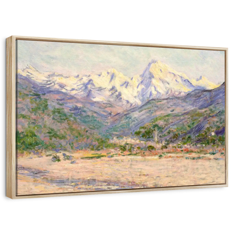 La vallée de la Nervia, 1884, 13 po x 9 po, Cadre flottant en bois naturel