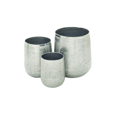 Kriss Metal Hammered Pot Planter Set 