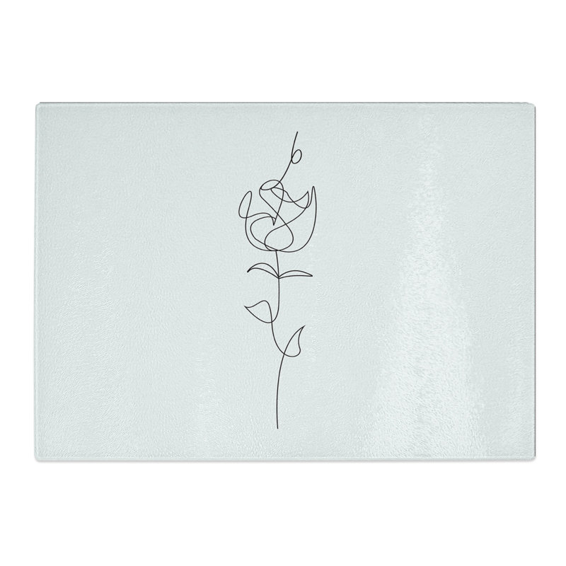 Line Flower Chopping Board, 28.5cm W x 39cm L