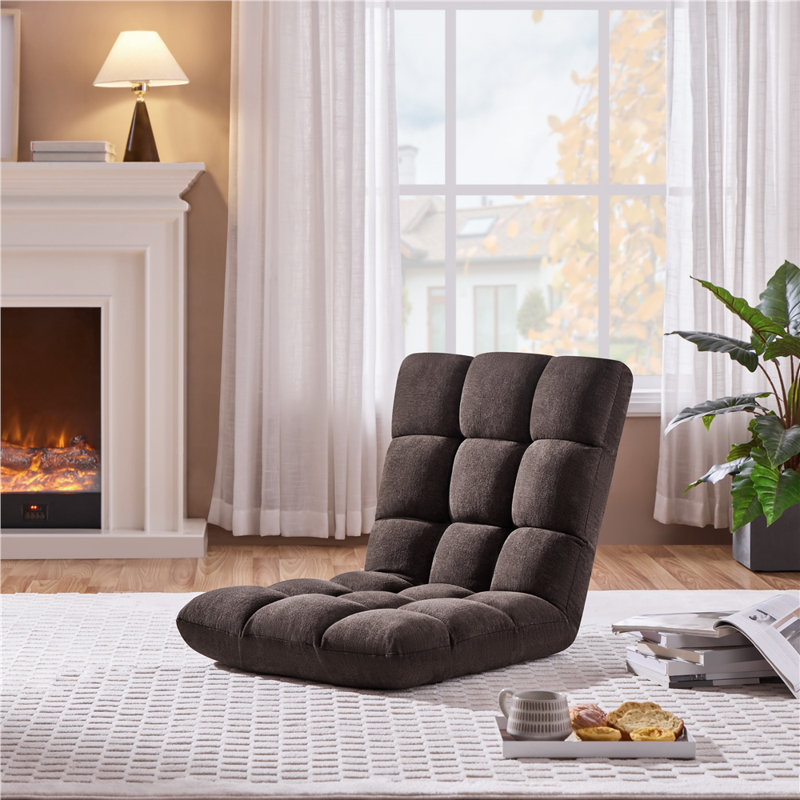 Yaheetech Reclining Ergonomic Floor Game Chair, Brown