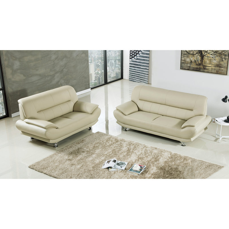 Zimmer Faux Leather Accent Chair, Khaki Faux Leather