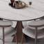 Table de salle à manger ronde en bois massif-110430598