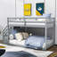 Lit simple superposé simple au-dessus de simple, lit superposé en bois avec rangement-679543899