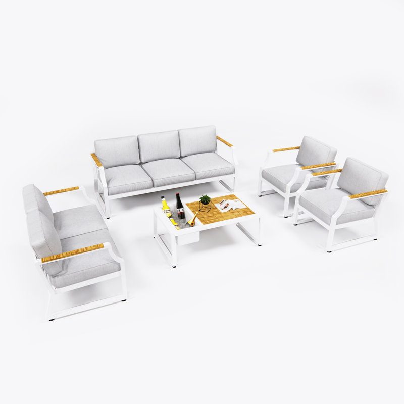 Bettey 7 - Person Patio Conversation Set with Cushions