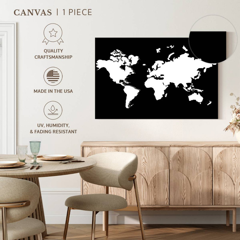 Aliaz Dark World Map, 24" H x 36" W