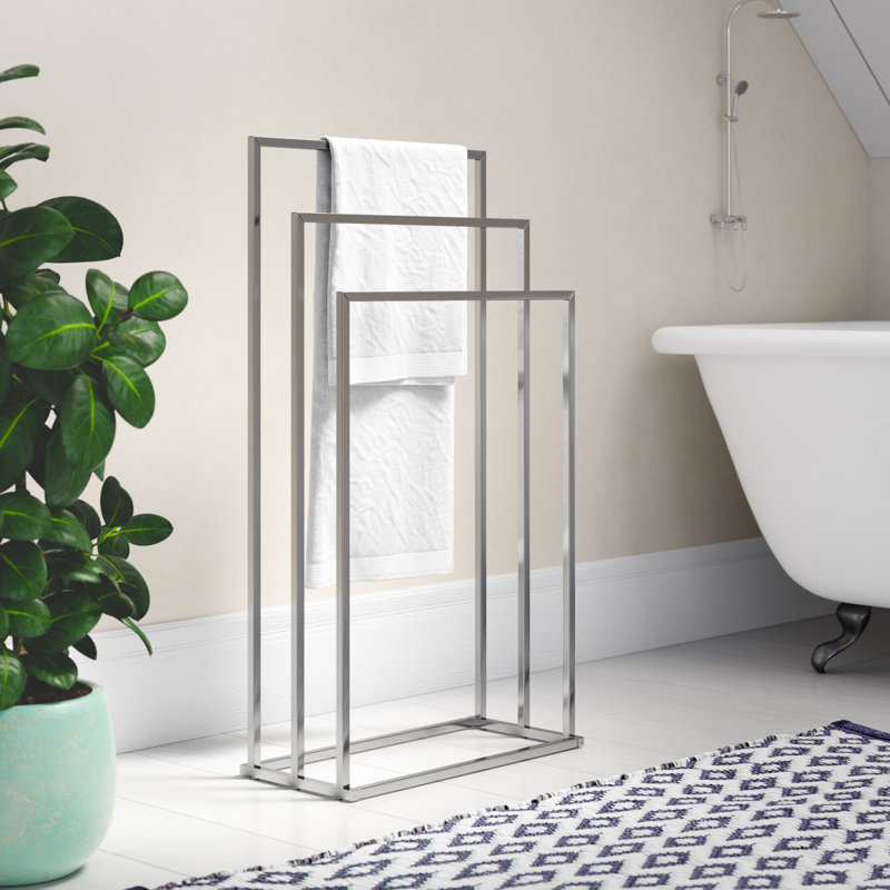 Cavazos 3 Freestanding Towel Rack, Silver