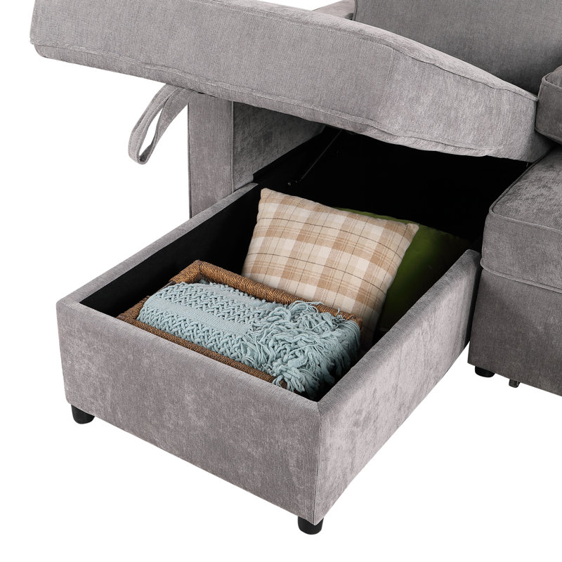 Canapé-lit convertible, Gris chenille