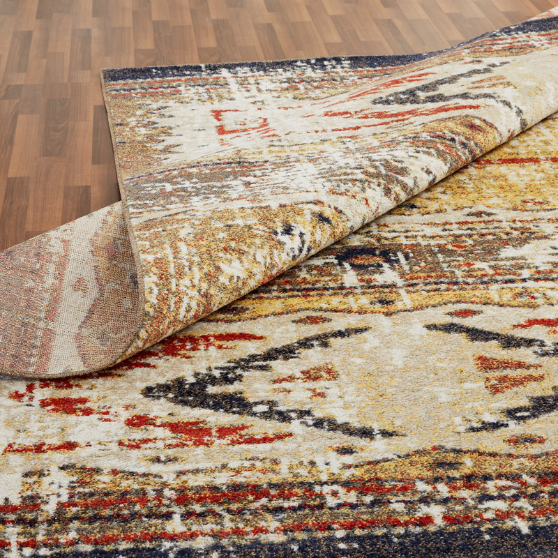 Dean Southwestern Area Rug in Gold, Rectangle 2' x 3'