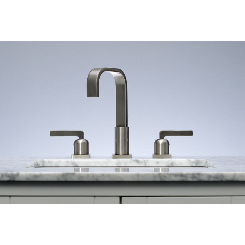 Kingston Brass Centurion Two-Handle 3-Hole Deck Mount Widespread Bathroom Faucet with Retail Pop-Up Drain