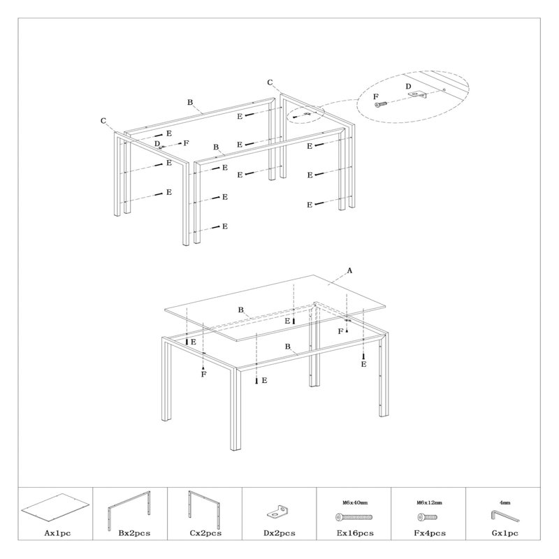 Billitteri 4 - Person Dining Set