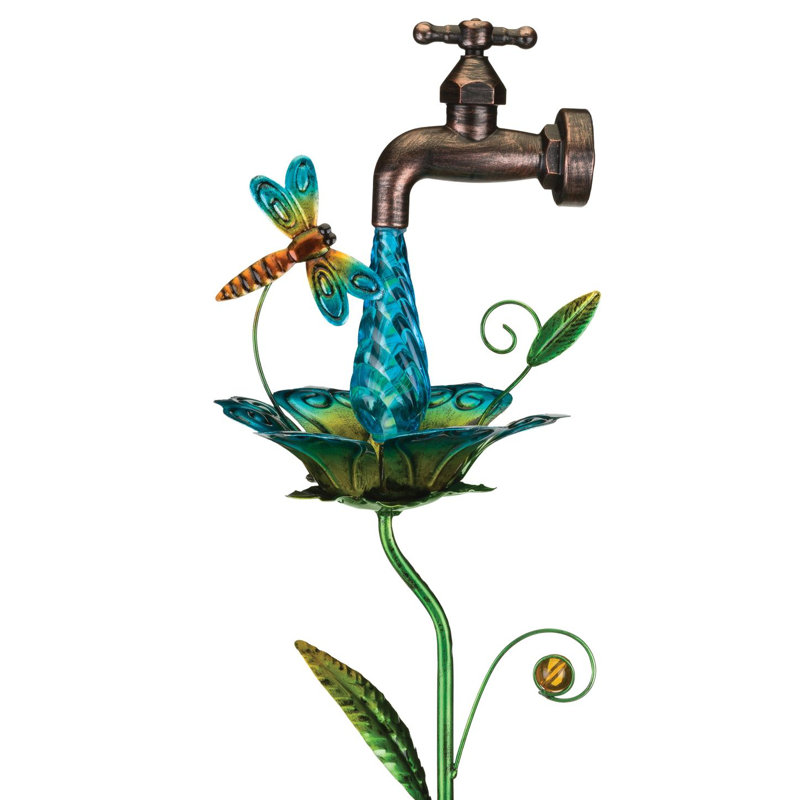 Dragonfly Waterdrop Solar Garden Stake with LED Lights
